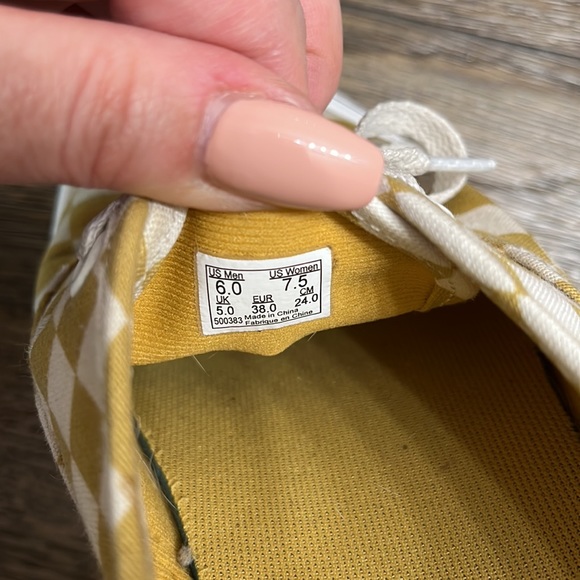 Vans Ultracush Lite Yellow Checked Shoes Mens 6 / Womens 7.5 - Picture 4 of 7